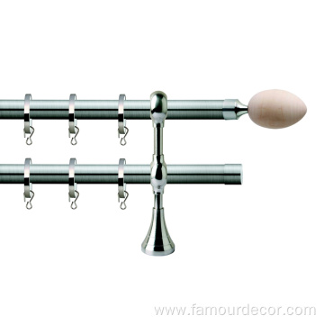 Solid wood egg curtain rod